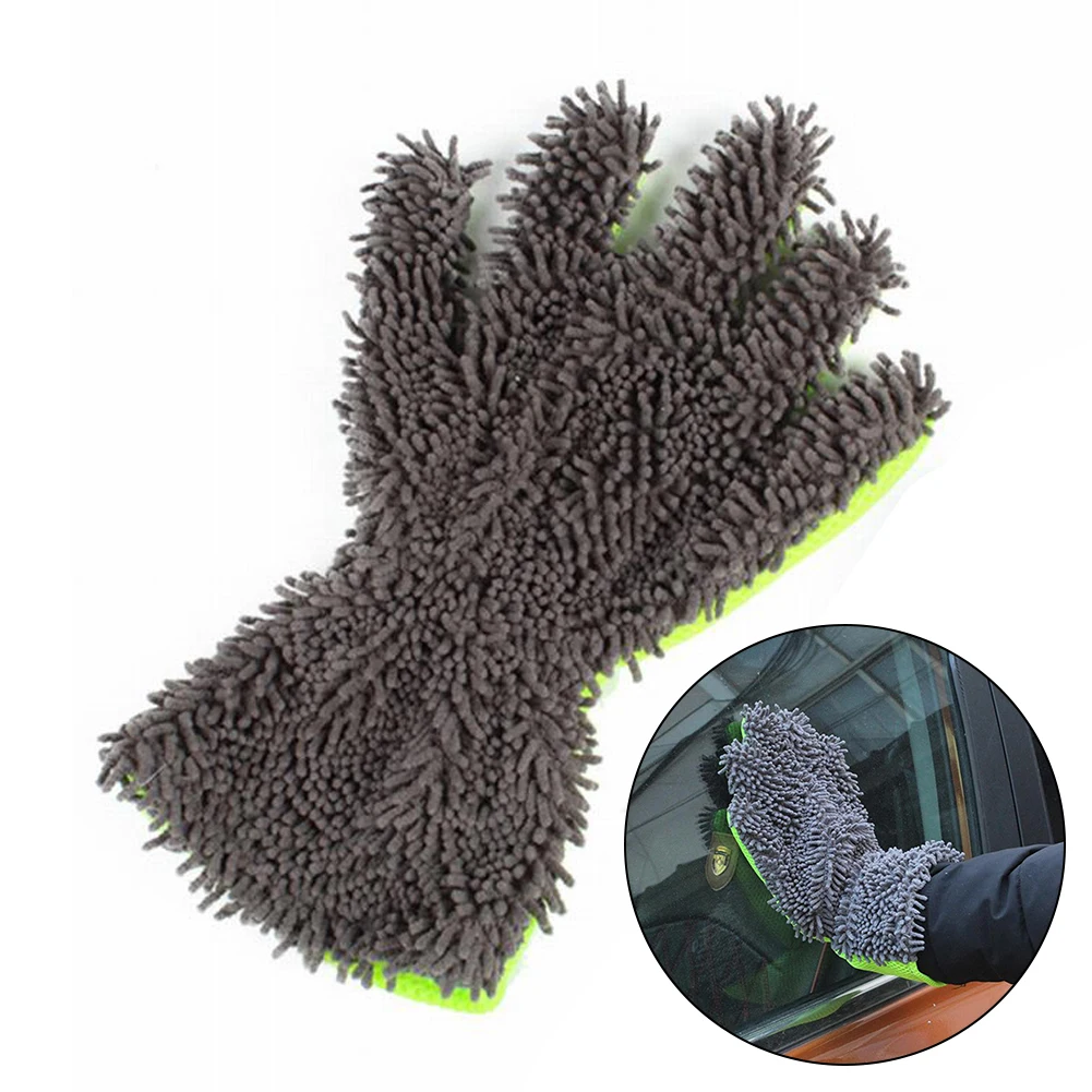 

Low Odor Delicate Surface Cleaning Gloves Car Wash Car Chenille Car Wash Gloves Microfiber No Scratch Plush Fabric