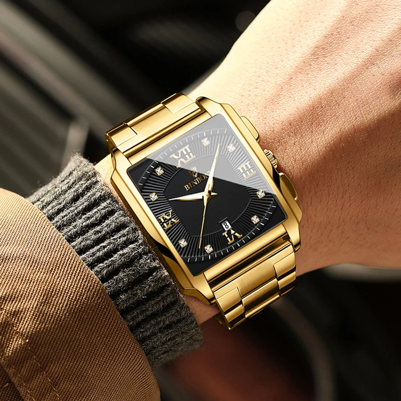 BINBOND Stainless Steel Square Quartz Watch for Men Sports Waterproof Calendar Mens Watches Top Brand Luxury Relogio Masculino
BINBOND Stainless Steel Square Quartz Watch for Men Sports Waterproof Calendar Mens Watches Top Brand Luxury Relogio Masculino
