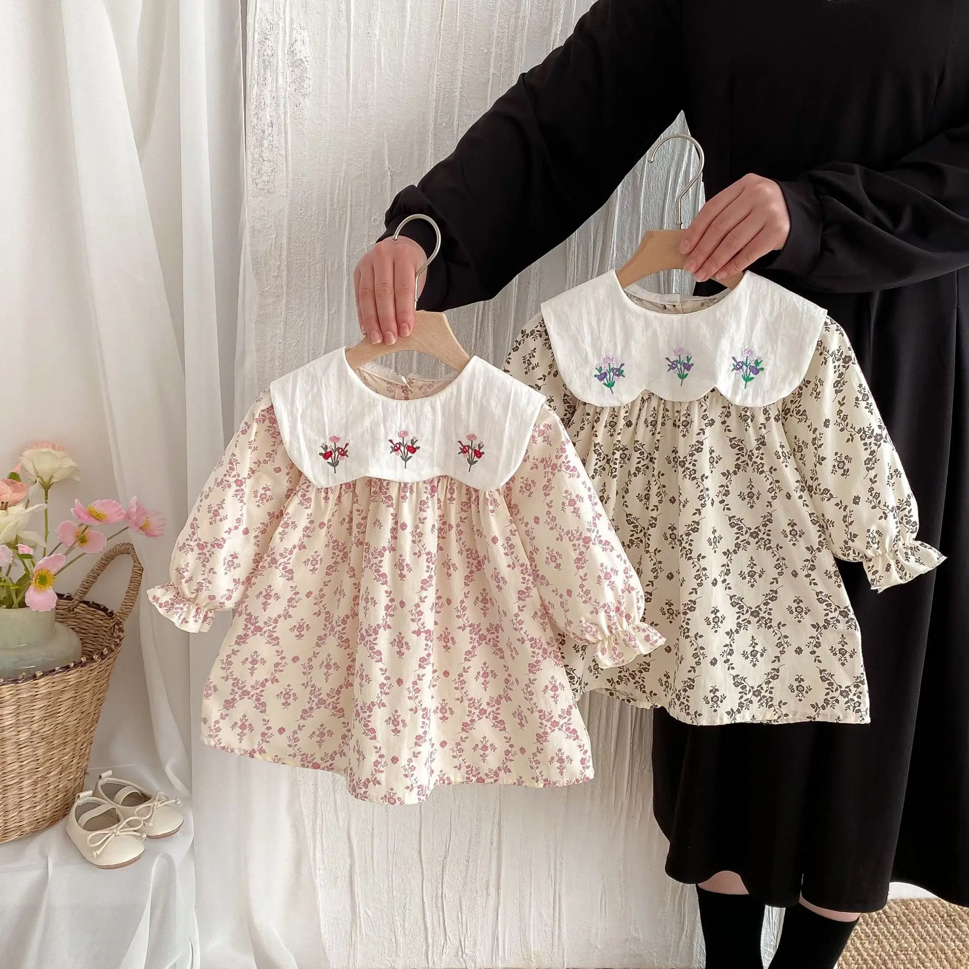 2025 Autumn New Girls Casual Dress Children Large Collar Flower Embroidery Dress Cotton Baby Girl Floral Princess Dress 9 Sa5f61615a8814345ad8500d295f3caf2t