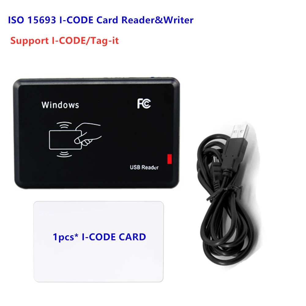 

ISO15693 13.56MHZ RFID NFC ICODE Card Reader Writer Programmer With SDK For I-code 15693 Develop