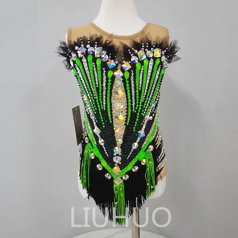 LIUHUO Rhythmic Gymnastics Leotard Green Competitive Gymnastics Performance Clothing 
LIUHUO Rhythmic Gymnastics Leotard Green Competitive Gymnastics Performance Clothing