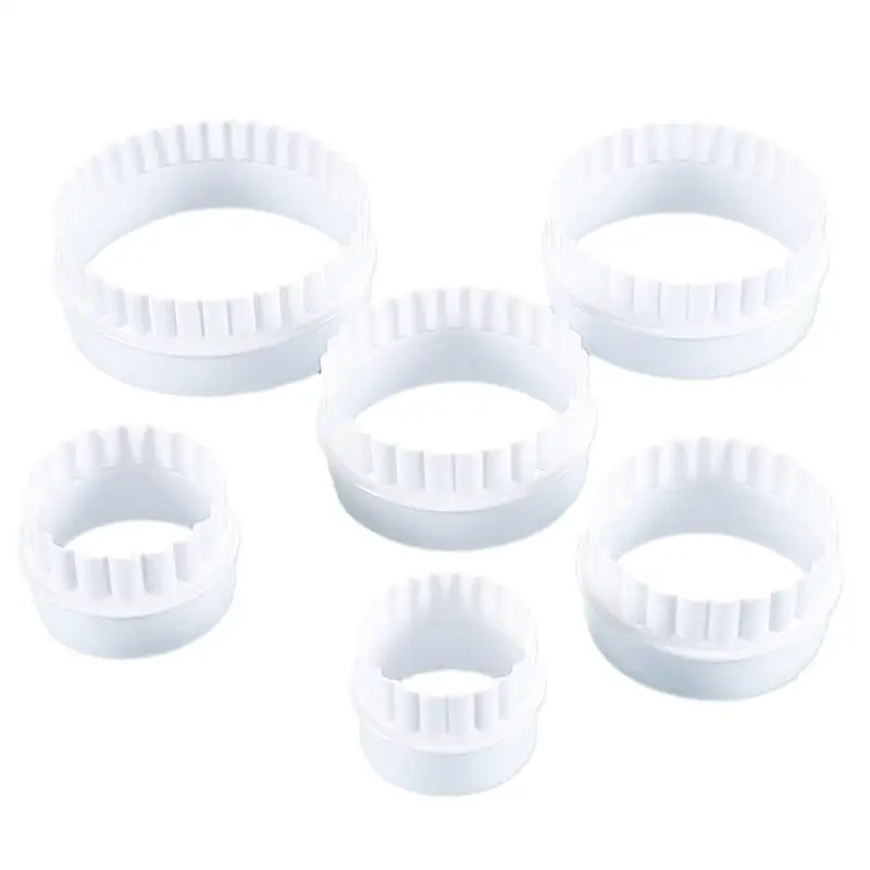 

6pcs/set 6 Sizes Plastic Cupcake Round Shape Cookie Cutter Stamp Cake Mold Biscuit Plunger Fondant DIY Cake Kitchen Cooking Tool