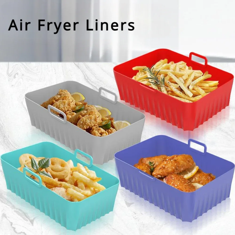 

1pcs Silicone Air Fryers Oven Baking Tray Pizza Fried Chicken Airfryer Silicone Basket Reusable Airfryer Pan Liner Accessories