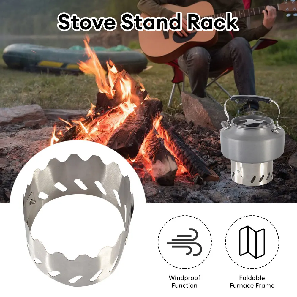 

Portable Titanium Wind Shield for Gas Stove Alcohol Stove Ultralight Rack Stand Windscreen for Outdoor Camping Hiking