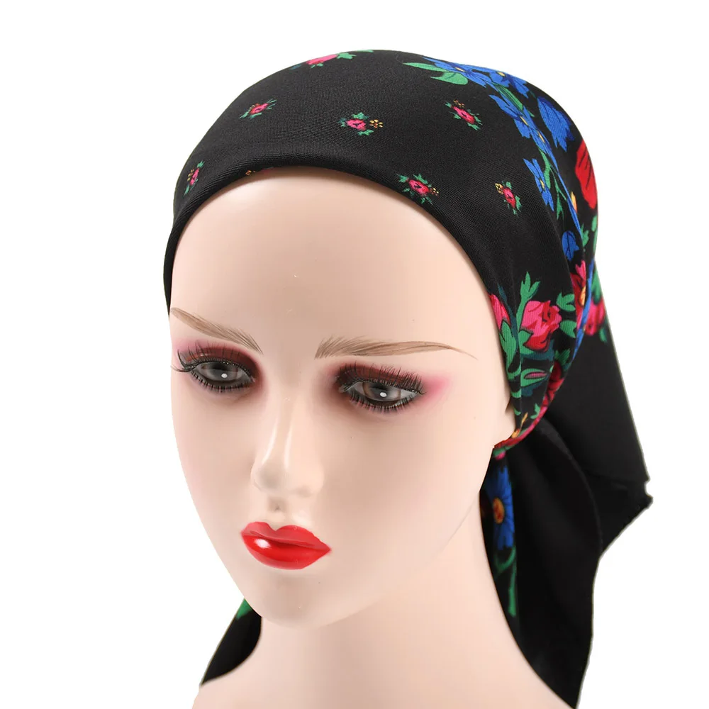

70*70cm Women Russian Floral Printed Bandana Scarf Muslim Cotton Hijab Square Babushka Headscarf Headband Scarves Head Wraps