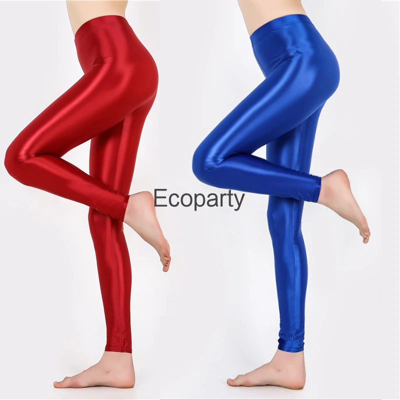 

New Pants For Women Tight Fitting Leggings Black Red Pencil Pants Trousers Glossy Elasticity High Waisted Legging Trousers