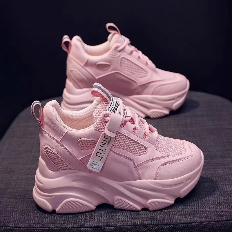 

Pink Daddy Shoes Women 2023 Spring and Summer New 9cm Height Increase Women's Shoes Thick-soled Muffin High Platform Sneakers