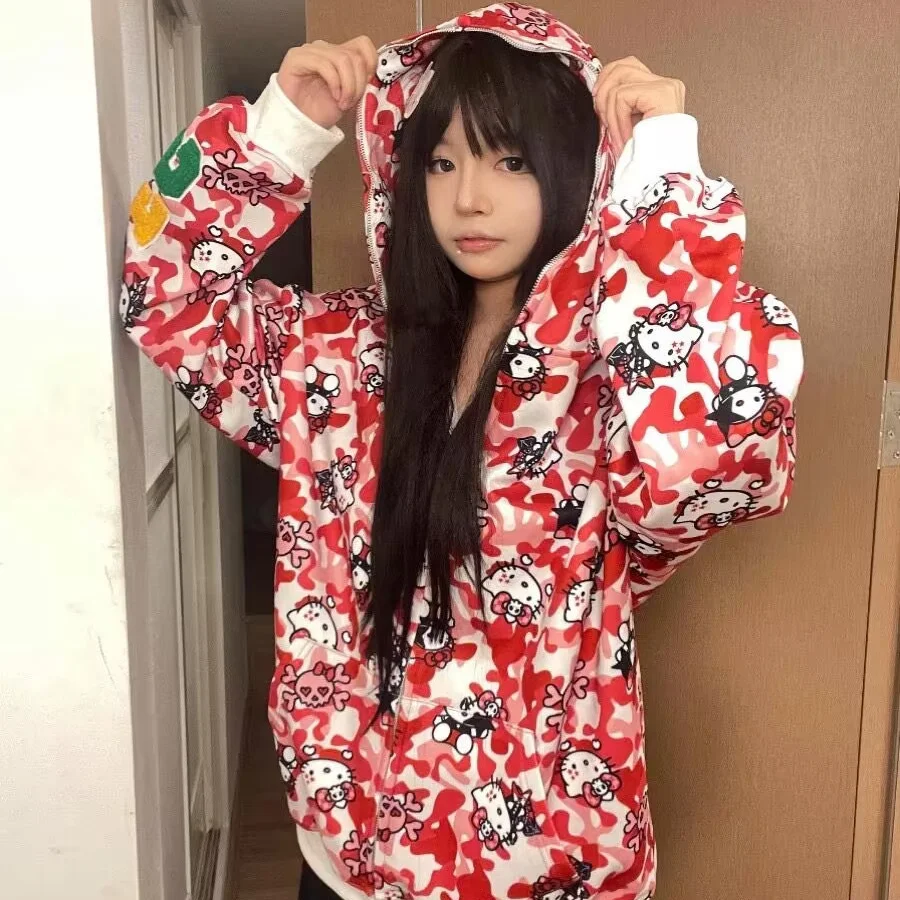 MINISO Y2K HelloKittys Lovers Hooded Sweater Autumn Winter Cotton Camouflage Coat Hip Hop Men Women Casual Loose Christmas Gift
MINISO Y2K HelloKittys Lovers Hooded Sweater Autumn Winter Cotton Camouflage Coat Hip Hop Men Women Casual Loose Christmas Gift