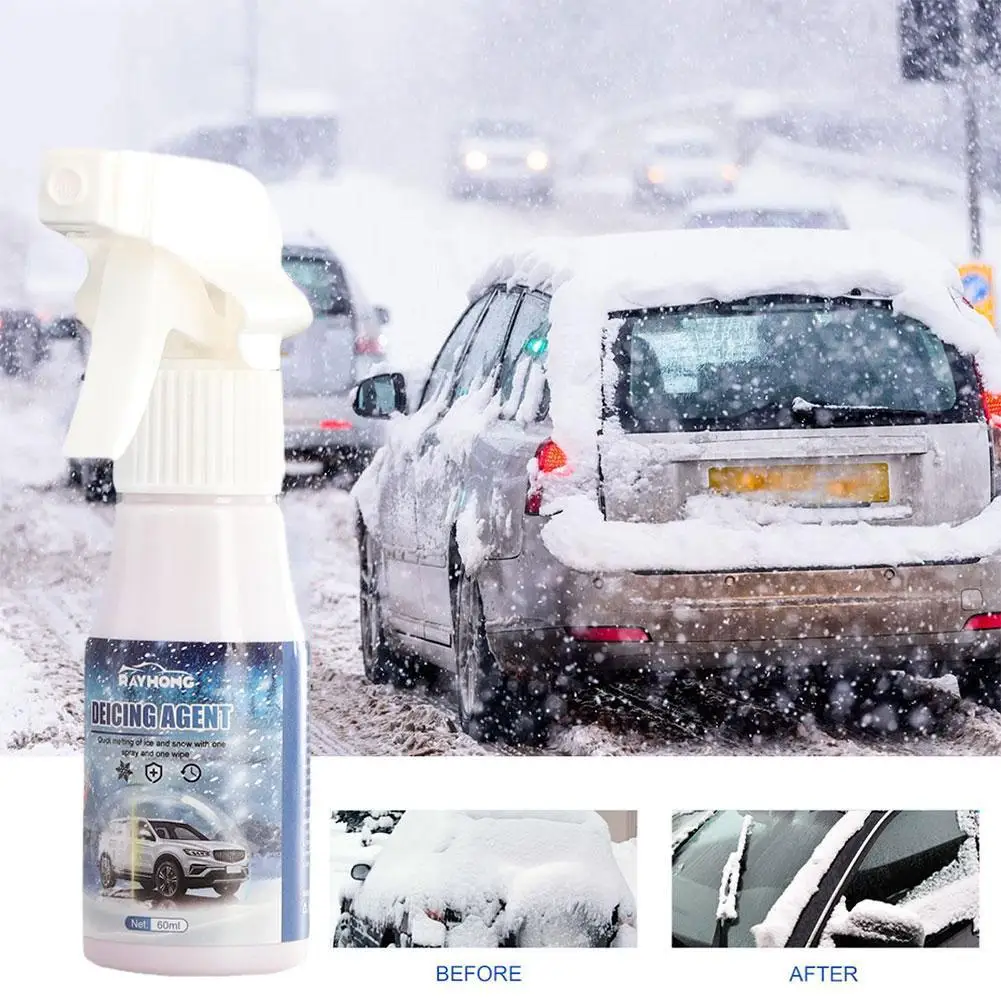 

Car Windshield Deicer Spray Snow Remover Effective Supplies Safe Deicing Dust Cleaning Agent Automotive Windshield 60ml