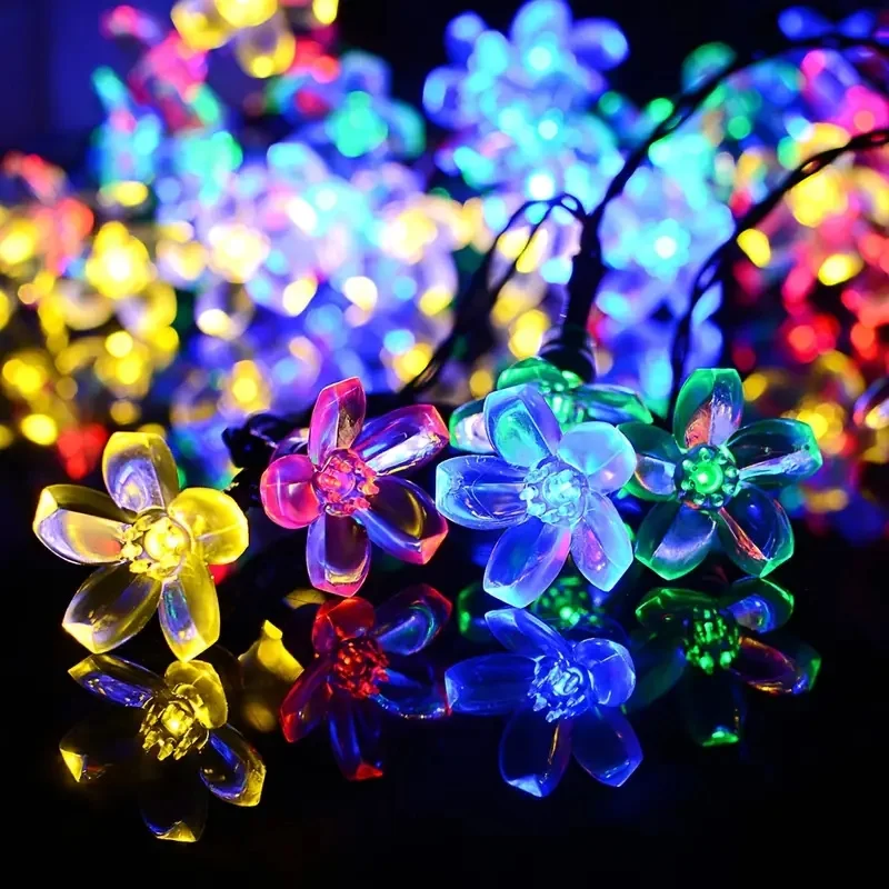 200/100/50/30/20LED Outdoor Courtyard Solar Fairy Lights Cherry Blossoms Solar String Lights Christmas Decorative Lighting Lamp 200/100/50/30/20LED Outdoor Courtyard Solar Fairy Lights Cherry Blossoms Solar String Lights Christmas Decorative Lighting Lamp