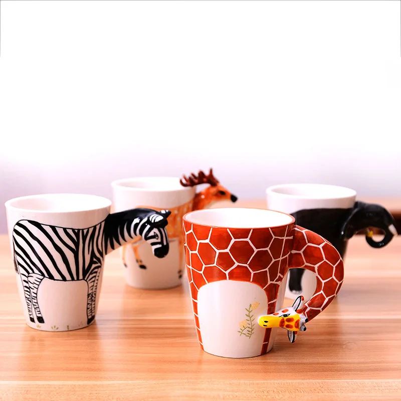 New design Creative Ceramic 3D Cup Coffee Milk Tea Mugs 3D animal shape Hand Painted Giraffe Cow Monkey Cup Birthday Gifts
New design Creative Ceramic 3D Cup Coffee Milk Tea Mugs 3D animal shape Hand Painted Giraffe Cow Monkey Cup Birthday Gifts