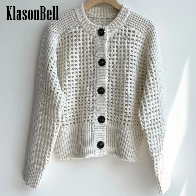 10.17 KlasonBell Hot Sale 2023 New Hollow Out Sequin Single Breasted Mohair Knit Short Cardigan Coat women
10.17 KlasonBell Hot Sale 2023 New Hollow Out Sequin Single Breasted Mohair Knit Short Cardigan Coat women