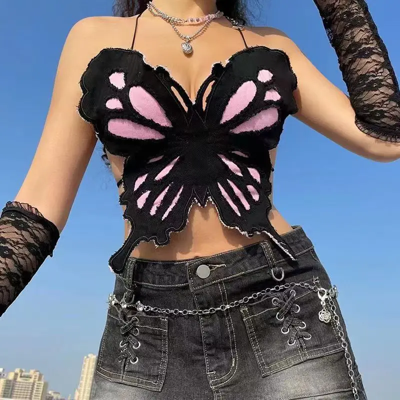 American hot girl butterfly design niche halter neck camisole for women to wear outside and inside short style in summer ins top
American hot girl butterfly design niche halter neck camisole for women to wear outside and inside short style in summer ins top