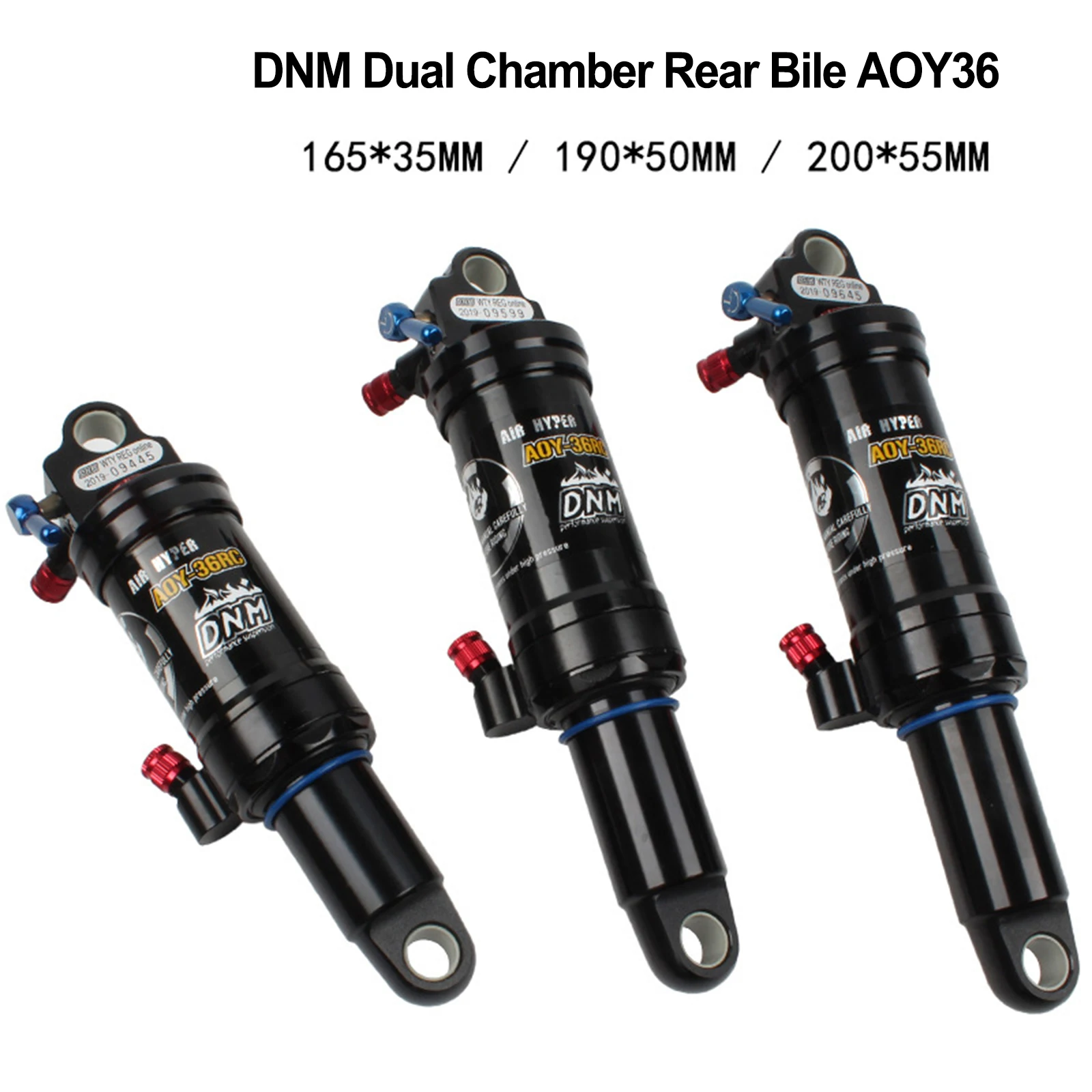 Bicycle Rear Shocks DNM Bike Shock Absorber AOY36RC XC Soft Tail Rear Shock Absorber 165×35MM 190×50MM 200×55MM Rear Shocks
Bicycle Rear Shocks DNM Bike Shock Absorber AOY36RC XC Soft Tail Rear Shock Absorber 165×35MM 190×50MM 200×55MM Rear Shocks