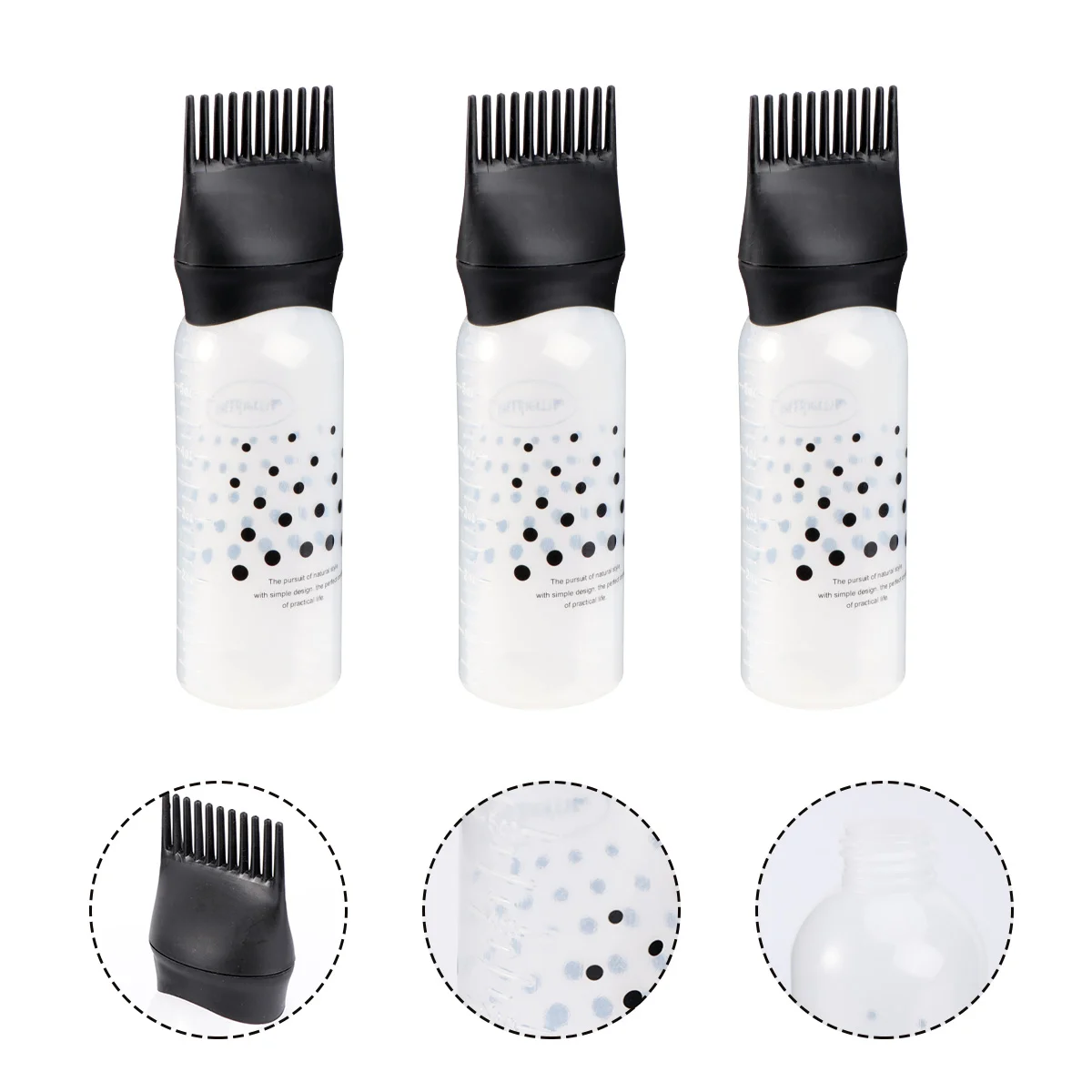 

hair dye bottle applicator, spray bottles small 3pcs hair dyeing bottles with graduated scale for home and hair color brush