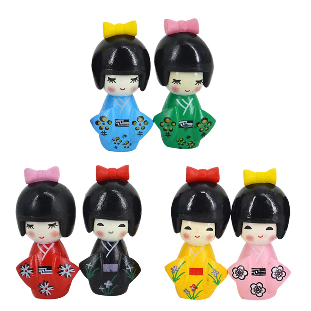 

Miniature Kimono Dolls Japanese Mini Geisha Doll Figurine Traditional Asian Kokeshi Doll Statue Oriental Doll Figurine