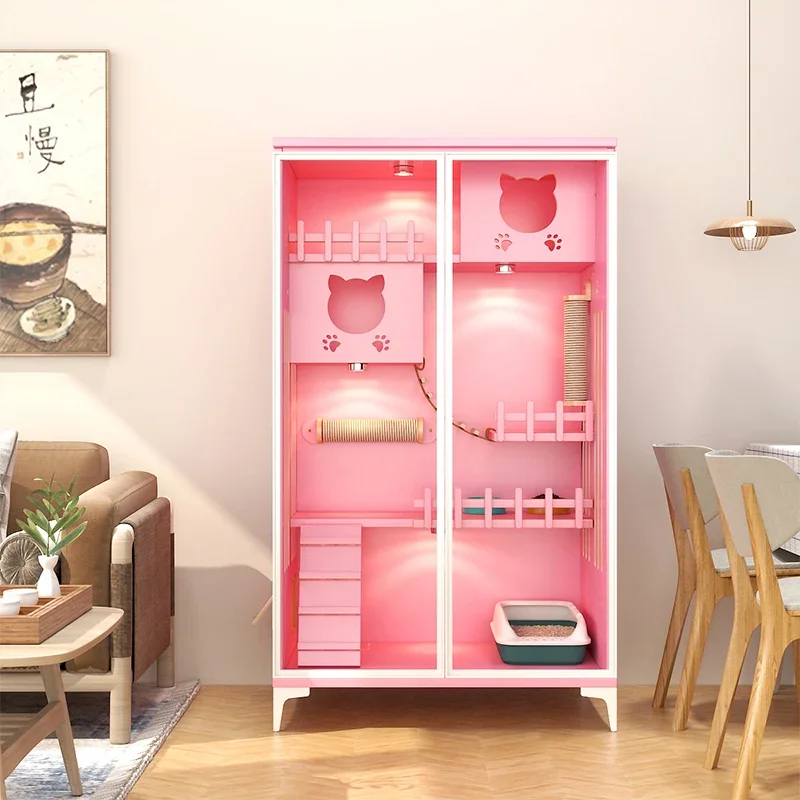 Outside Pink Large Wooden Multi-Feature Cat Cage Modern Cube Cat Bed Condo Very Big Cat Tree House Villa
Outside Pink Large Wooden Multi-Feature Cat Cage Modern Cube Cat Bed Condo Very Big Cat Tree House Villa