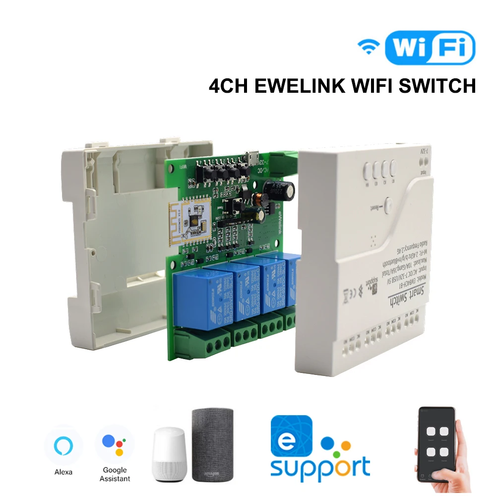 Ewelink Smart Switch Home Appliance Switch 4/1CH Wireless Network Smart Voice Control Switch Compatible With Alexa Google Home
Ewelink Smart Switch Home Appliance Switch 4/1CH Wireless Network Smart Voice Control Switch Compatible With Alexa Google Home