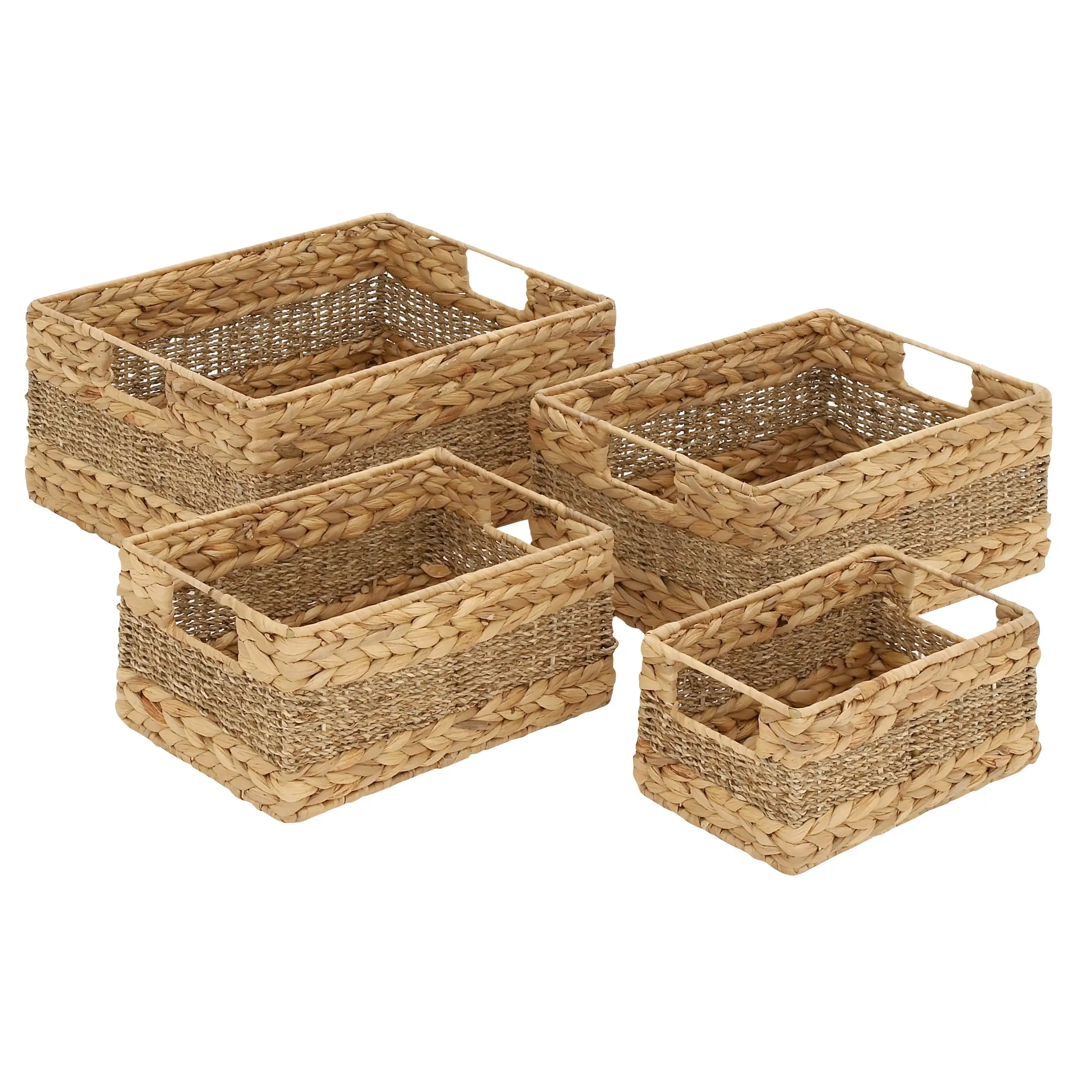 DecMode 16", 14", 12", 10"W Light Brown Seagrass Handmade Storage Basket with Handles, 4-Pieces
DecMode 16", 14", 12", 10"W Light Brown Seagrass Handmade Storage Basket with Handles, 4-Pieces