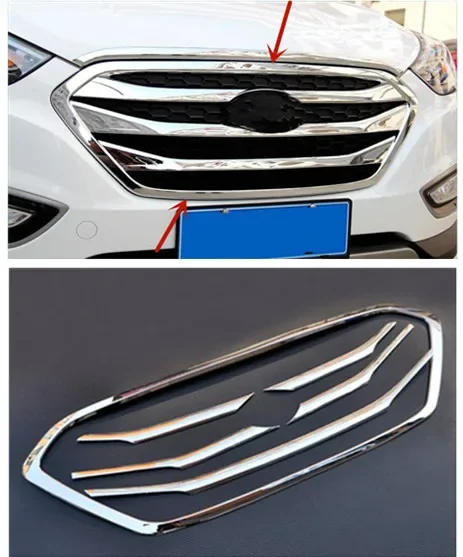 

For Hyundai IX35 2013-2016 ABS Chrome Front grille decorative frame decoration bar anti-scratch protection car accessories