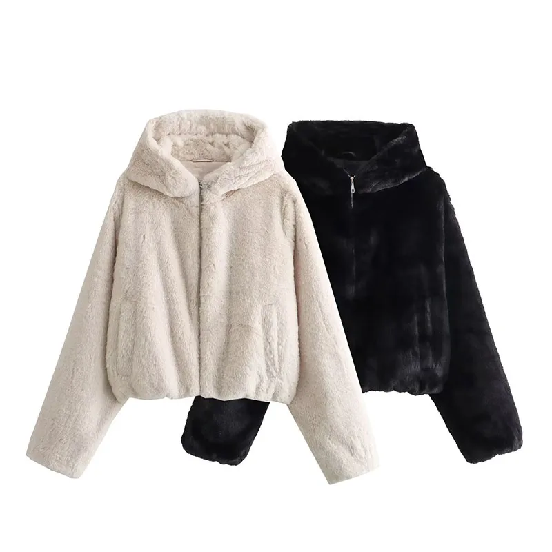 ZATRHMBM Women 2023 New Fashion Faux Fur Effect Hooded Cropped Coat Vintage Long Sleeve Zip Fly Female Outerwear Chic Tops
ZATRHMBM Women 2023 New Fashion Faux Fur Effect Hooded Cropped Coat Vintage Long Sleeve Zip Fly Female Outerwear Chic Tops