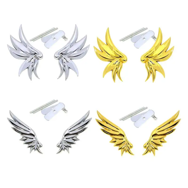 

3D Alloy Metal Car Stickers Angel Wings Decorative Decal Car Logo Badge Emblem Sticker Auto Styling Decoration Accessories