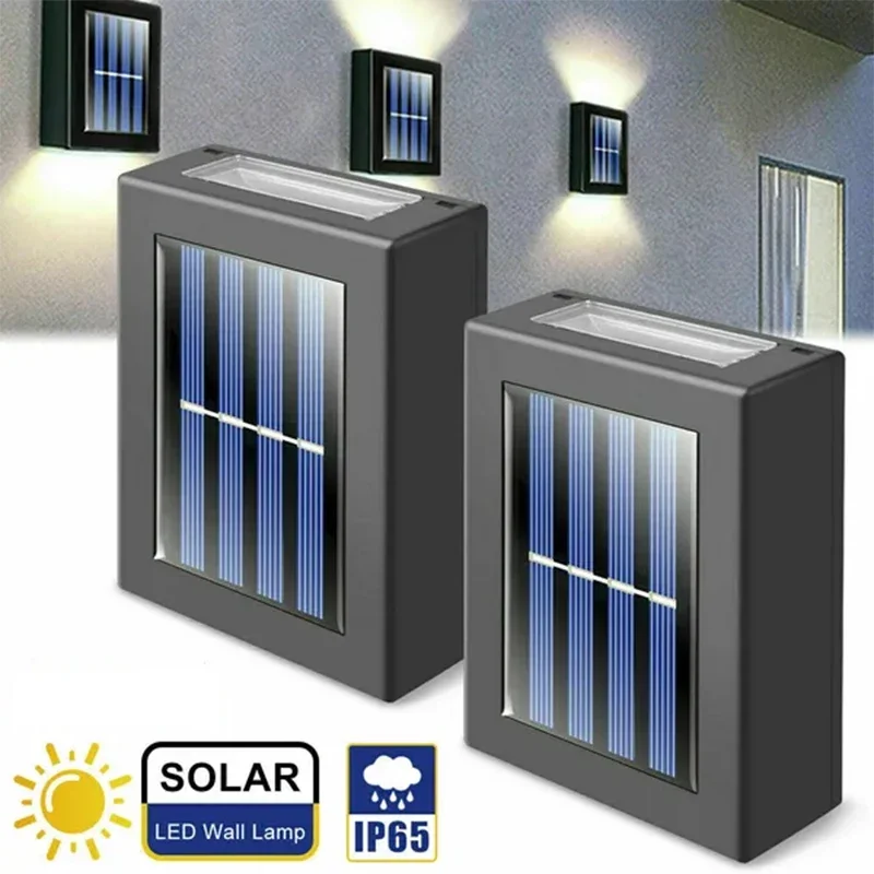 

Solar Up and Down Spot Lights Outdoor, Street Wall Light Lamp Solar Powered Sunlight Waterproof Solar Lamp Garden Decorative