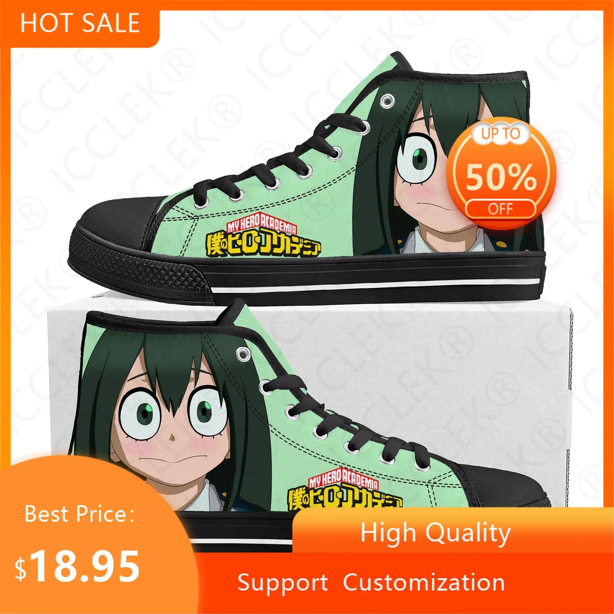Высокие кроссовки аниме Asui Tsuyu My Hero академия, мужские и женские подростковые высококачественные холщовые кроссовки, обувь для пар, обувь на заказ
Высокие кроссовки аниме Asui Tsuyu My Hero академия, мужские и женские подростковые высококачественные холщовые кроссовки, обувь для пар, обувь на заказ