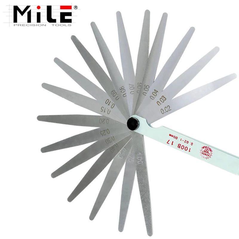 Portable Feeler Gauge 100B 17 Blade Stainless Steel with Adjustable Nut and 0.02 - 1.00mm Measuring Range Measuring Tools
Portable Feeler Gauge 100B 17 Blade Stainless Steel with Adjustable Nut and 0.02 - 1.00mm Measuring Range Measuring Tools