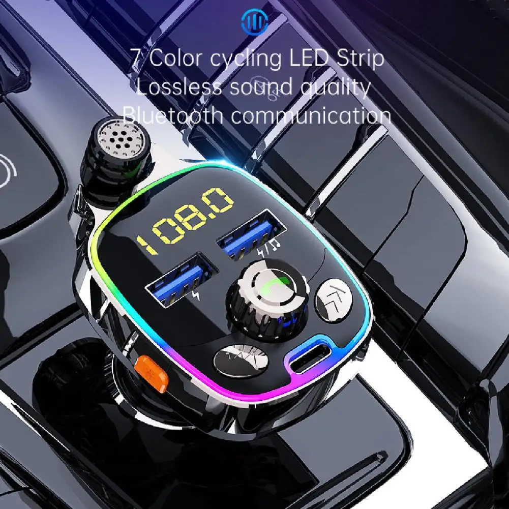 

USB FM Transmitter AUX Wireless Bluetooth Car Kit Handsfree 3.1A Dual USB Phone Charger Car Cigarette Plug TF Card 3.5mm Audio