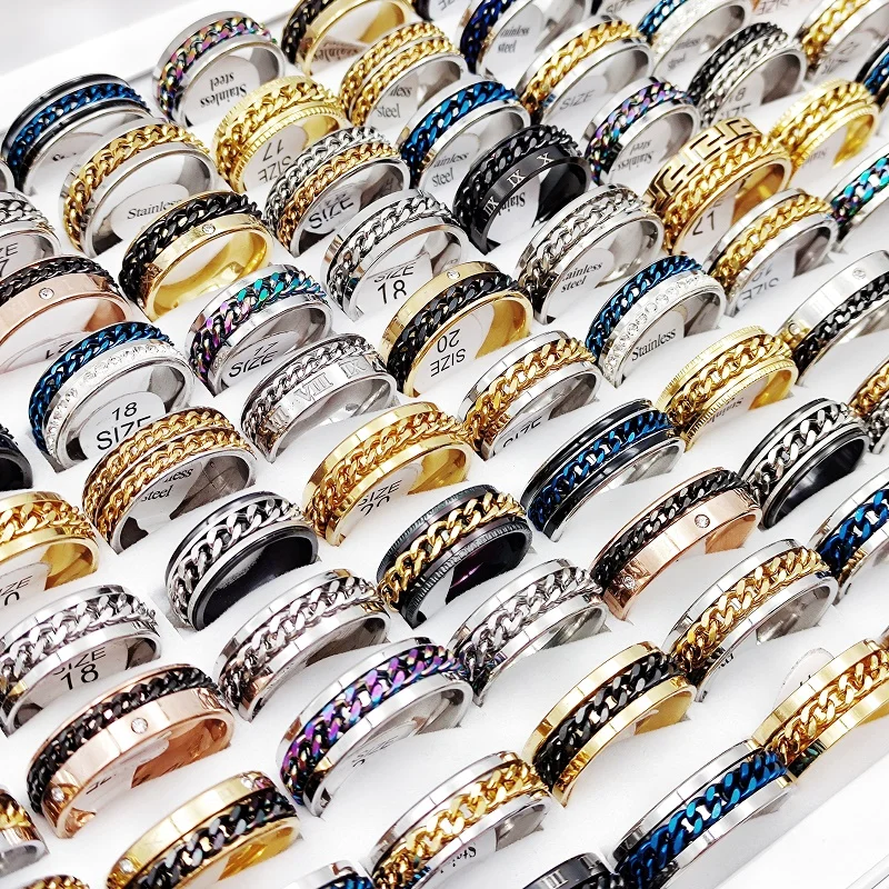 кольца для женщин украшения женские мужское кольцо 30 шт./партия, классические кольца из нержавеющей стали, прядильные кольца, смешанный стиль, прядильные кольца, модные ювелирные изделия, подарки 
кольца для женщин украшения женские мужское кольцо 30 шт./партия, классические кольца из нержавеющей стали, прядильные кольца, смешанный стиль, прядильные кольца, модные ювелирные изделия, подарки