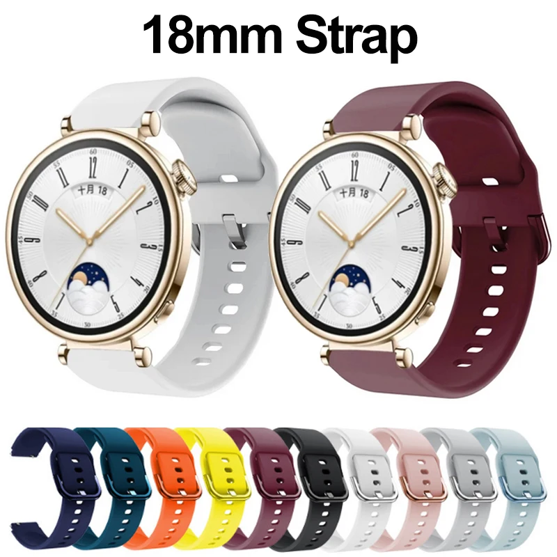 

18mm Sport Bracelet for Huawei Watch GT 4 Band 41mm Silicone Smart Accessories Replace Wristband for Garmin Venu 3S Strap