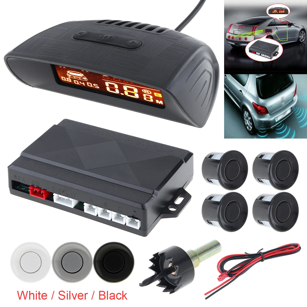 Universal Full Digital LCD Display Car Monitor Parking Sensor Kit Radar Detector 4 Sensors Alarm Indicator Reverse Radar System
Universal Full Digital LCD Display Car Monitor Parking Sensor Kit Radar Detector 4 Sensors Alarm Indicator Reverse Radar System