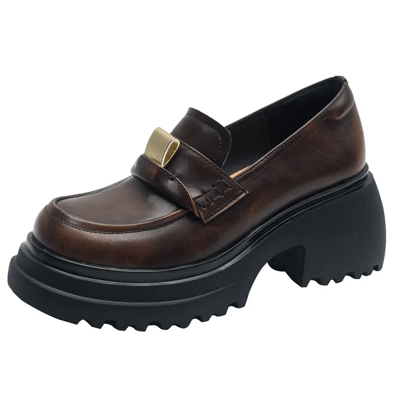 Retro Metal Decoration Elevated Single Shoes Genuine Leather Fashion Sexy Elegant Thick Sole Solid Color Women's Leather Shoes
Retro Metal Decoration Elevated Single Shoes Genuine Leather Fashion Sexy Elegant Thick Sole Solid Color Women's Leather Shoes