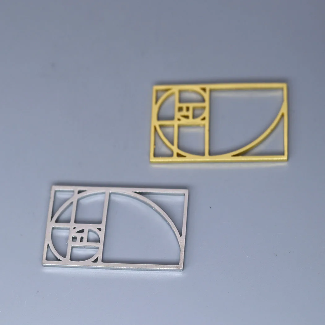

5pcs/lot Fibonacci Two Tone Finish Ratio Sacred Charm Pendants Making DIY Stainless Steel Handmade Finding Jewelry