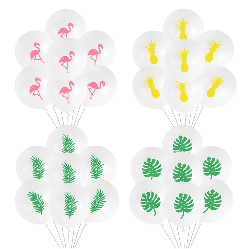 

10pcs 12inch Flamingo Pineapple Latex Balloon Hawaiian Tropical Turtle Leaf Balloon Wedding Birthday Party Air Globos Decoration