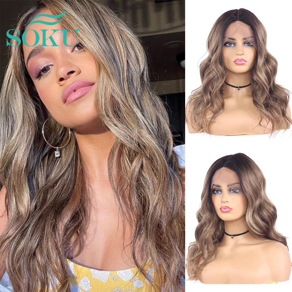 Synthetic Lace Front Wigs Middle Part Wig SOKU Ombre Brown Shoulder Length 14 inch Heat Resistant Lace Hairline For Black Women
Synthetic Lace Front Wigs Middle Part Wig SOKU Ombre Brown Shoulder Length 14 inch Heat Resistant Lace Hairline For Black Women