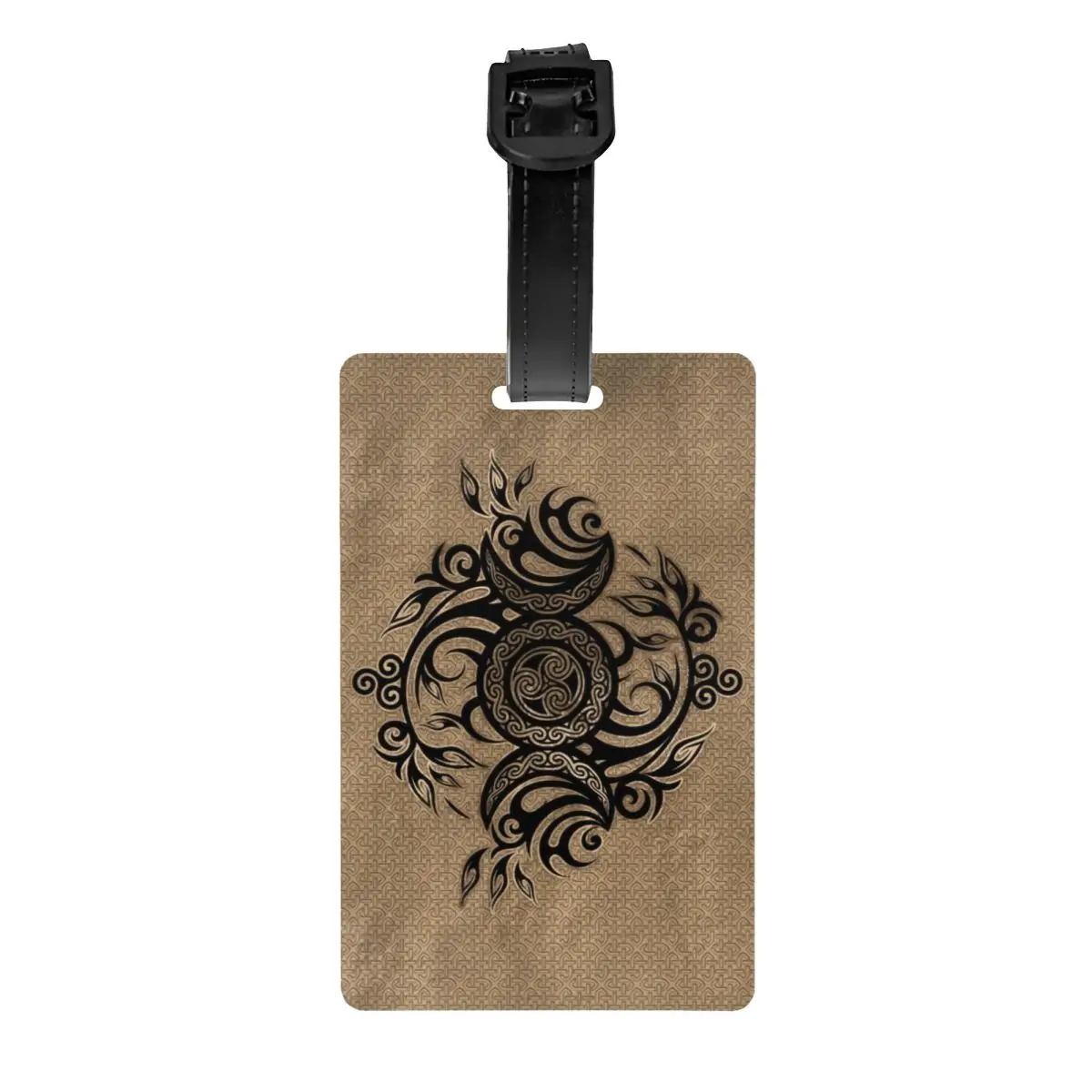 

Triple Moon With Triskelion Luggage Tag for Suitcases Pentagram Pagan Wiccan Privacy Cover ID Label