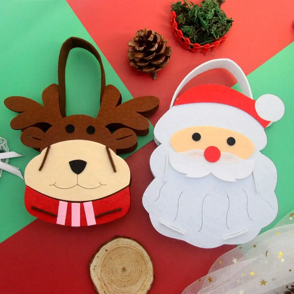 

House Decoracion DIY Xmas Candy Bag Non-woven Fabric Snowman Portable Elk Handbag Father Christmas Gift DIY Christmas Bag Toy