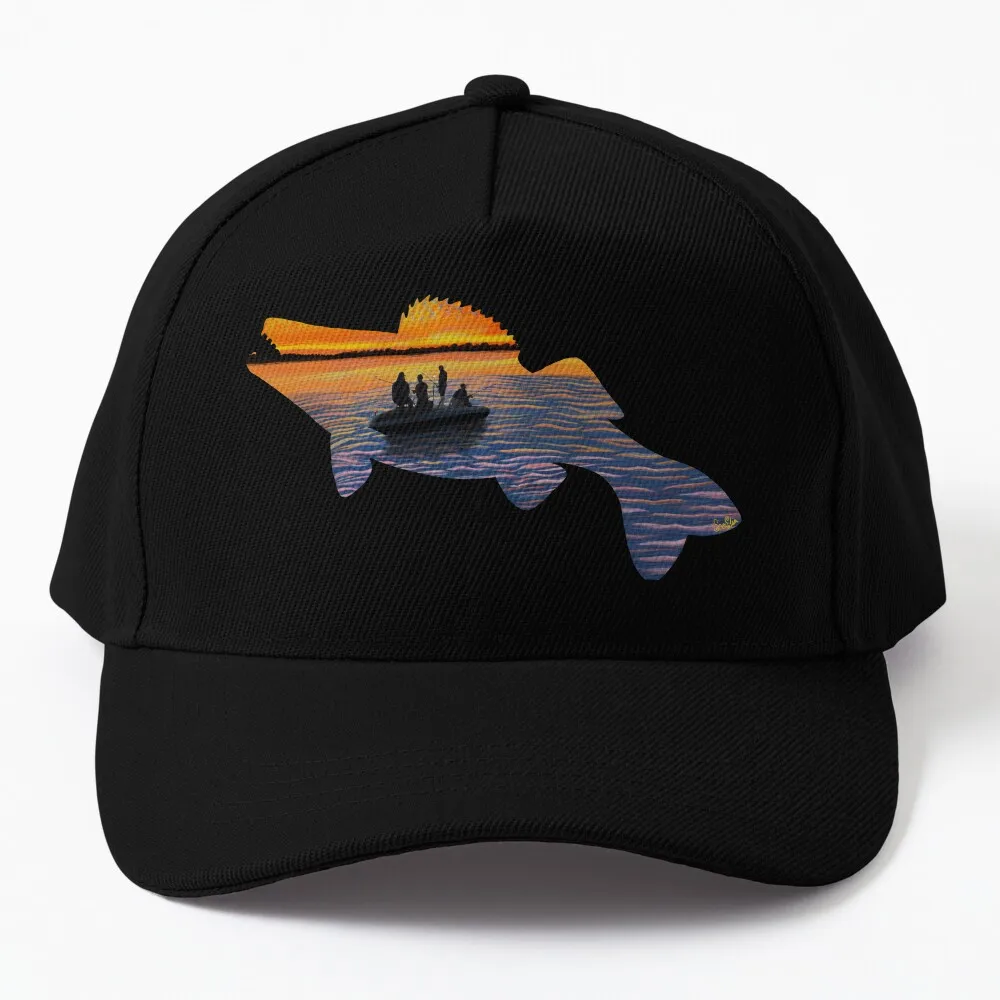 

Силуэт Walleye-Lake Life-сине-Серая бейсболка из пенопласта, головные уборы, женская шапка, Пляжная модная мужская шапка