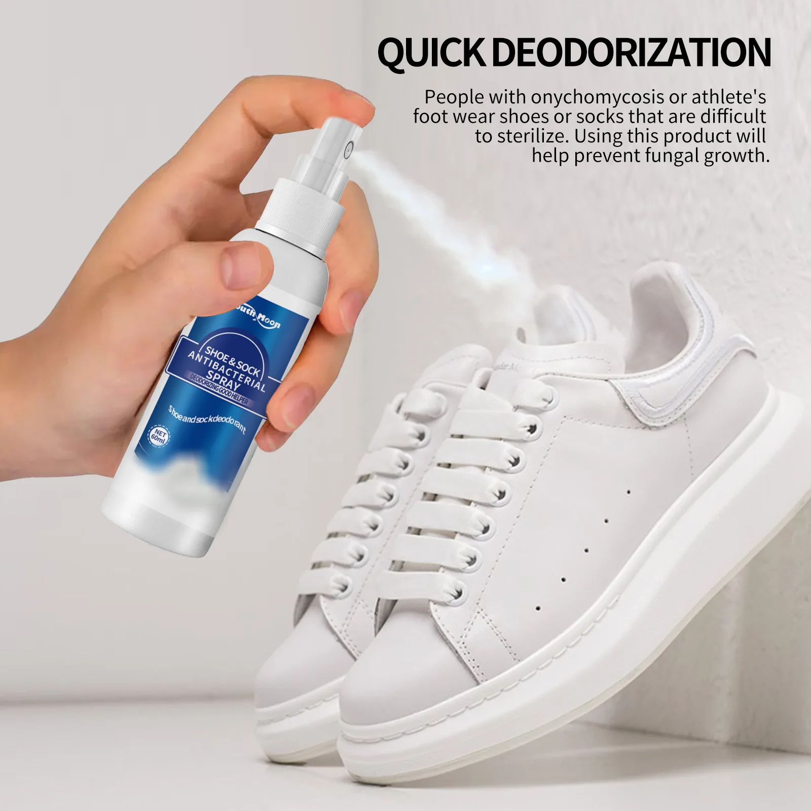 60ml Shoes Deodorizing Removal Spray Antibacterial Stink Freshener Muti-Purpose Odor Eliminator for Shoes Sneakers Boots Sandals 60ml Shoes Deodorizing Removal Spray Antibacterial Stink Freshener Muti-Purpose Odor Eliminator for Shoes Sneakers Boots Sandals