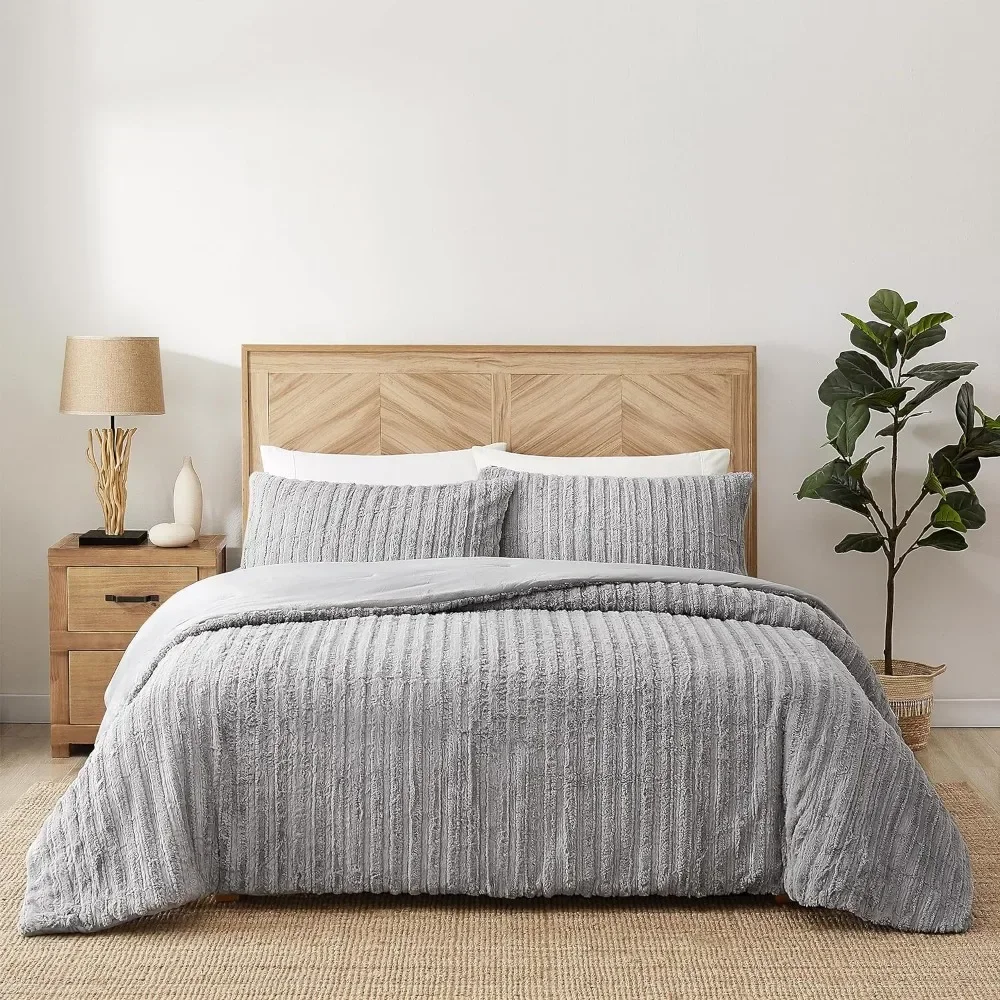 

Полноразмерный комплект стеганого одеяла королевского размера, мягкое роскошное удобное одеяло из искусственного меха для спальни, комплект стеганого одеяла и две подушки, полноразмерный/большой, с запахом