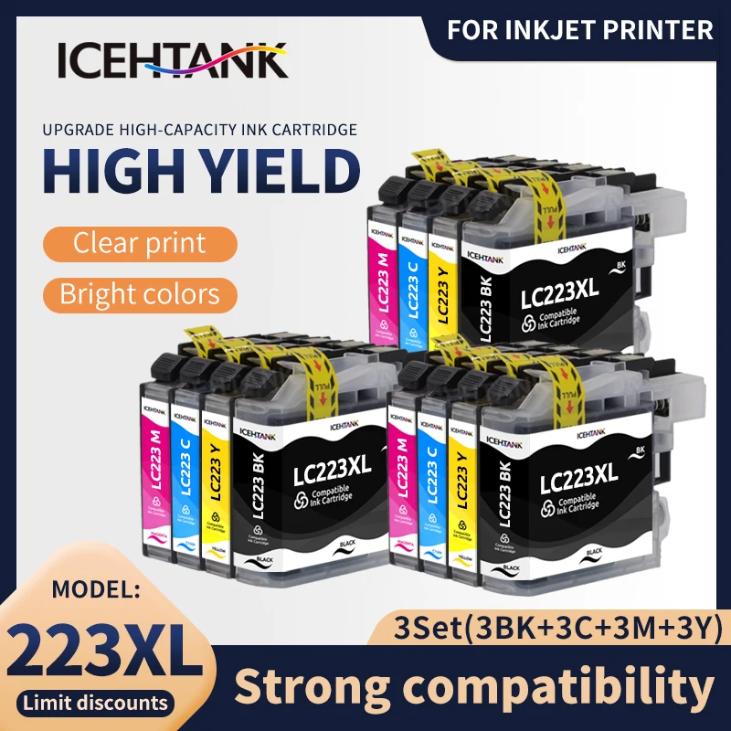 Icehtank With Chip LC223 LC221 Compatible Ink Cartridge For Brother MFC-J4420DW/J4620DW/J4625DW/J480DW/J680DW/J880DW Printer
Icehtank With Chip LC223 LC221 Compatible Ink Cartridge For Brother MFC-J4420DW/J4620DW/J4625DW/J480DW/J680DW/J880DW Printer