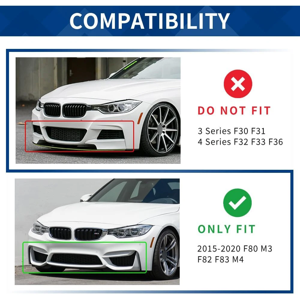 CS Style Bumper Lip For BMW M3 M4 F80 F82 F83 2015-2020 Car Front Bumper Spoiler Diffuser Splitter Lips Body Kit Tuning CS Style Bumper Lip For BMW M3 M4 F80 F82 F83 2015-2020 Car Front Bumper Spoiler Diffuser Splitter Lips Body Kit Tuning