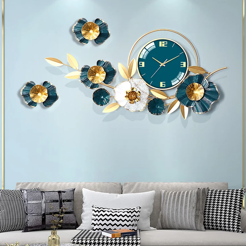 

Living Room Wall Clocks Luxury Large Art Mural Aesthetic Modern Wall Watch Silent Fashion Nordic Reloj De Pared Home Decoration