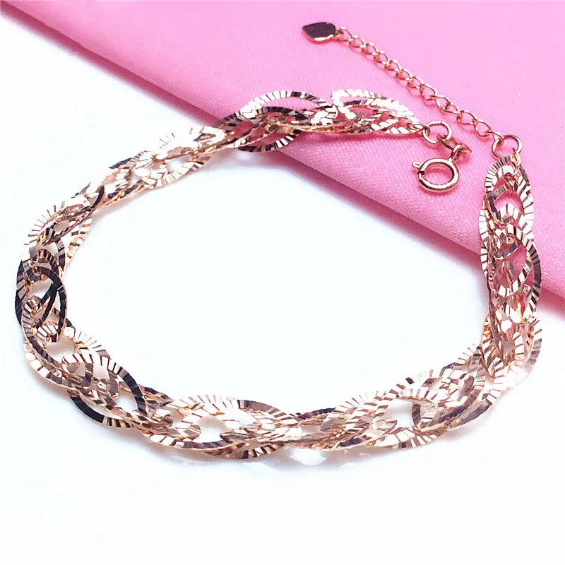 585 Purple Gold Plated 14K Rose Gold sparkling geometry bracelet for women Simplicity fashion party wedding jewelry gifts
585 Purple Gold Plated 14K Rose Gold sparkling geometry bracelet for women Simplicity fashion party wedding jewelry gifts