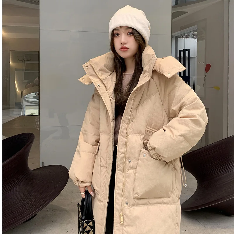 Новинка 2024, модное свободное утолщенное приталенное пальто средней длины на белом утином пуху, популярное Женское пальто 
Новинка 2024, модное свободное утолщенное приталенное пальто средней длины на белом утином пуху, популярное Женское пальто