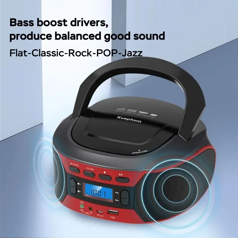 

Caixa De Som Multi Functional Bluetooth CD Player Portable Boombox Home Walkman Radio Home Theater Bluetooth Speaker MP3/FM/USB