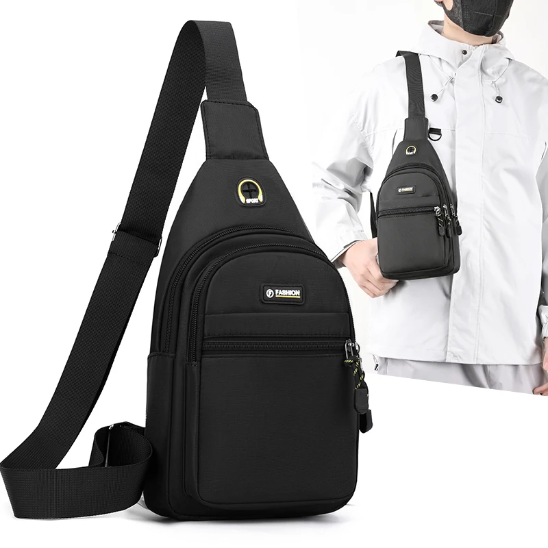 

Новинка 2024, многофункциональная нагрудная сумка, Мужская модная трендовая сумка через плечо из ткани Оксфорд, Повседневная водонепроницаемая сумка-мессенджер в Корейском стиле