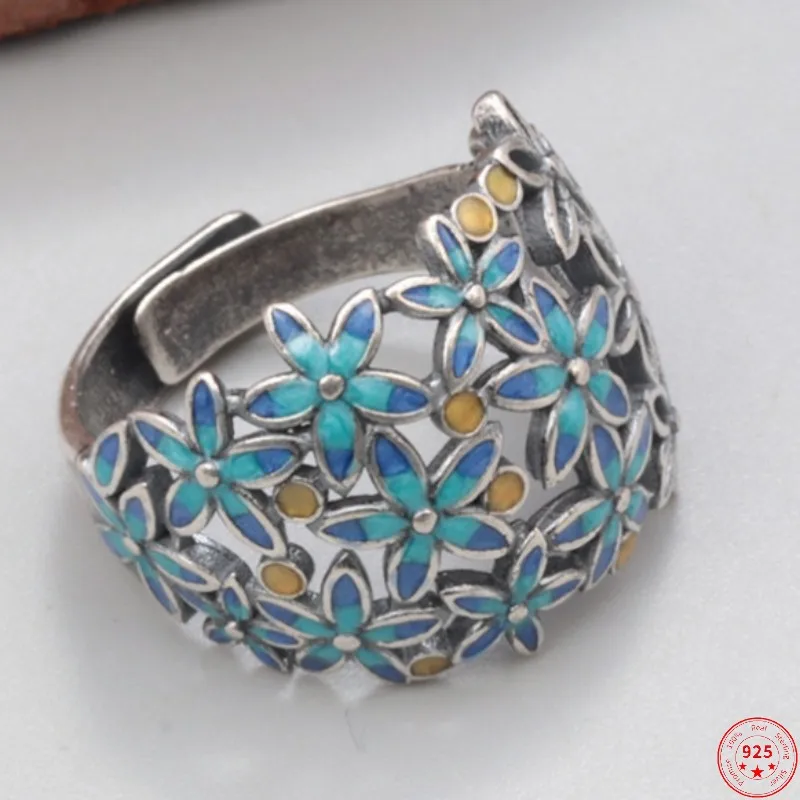 S925 Sterling Silver Rings For Women 2023 New Women's Fashion Crystal Glue Hollow Little Flower Adjustable Pure Argentum Jewelry
S925 Sterling Silver Rings For Women 2023 New Women's Fashion Crystal Glue Hollow Little Flower Adjustable Pure Argentum Jewelry